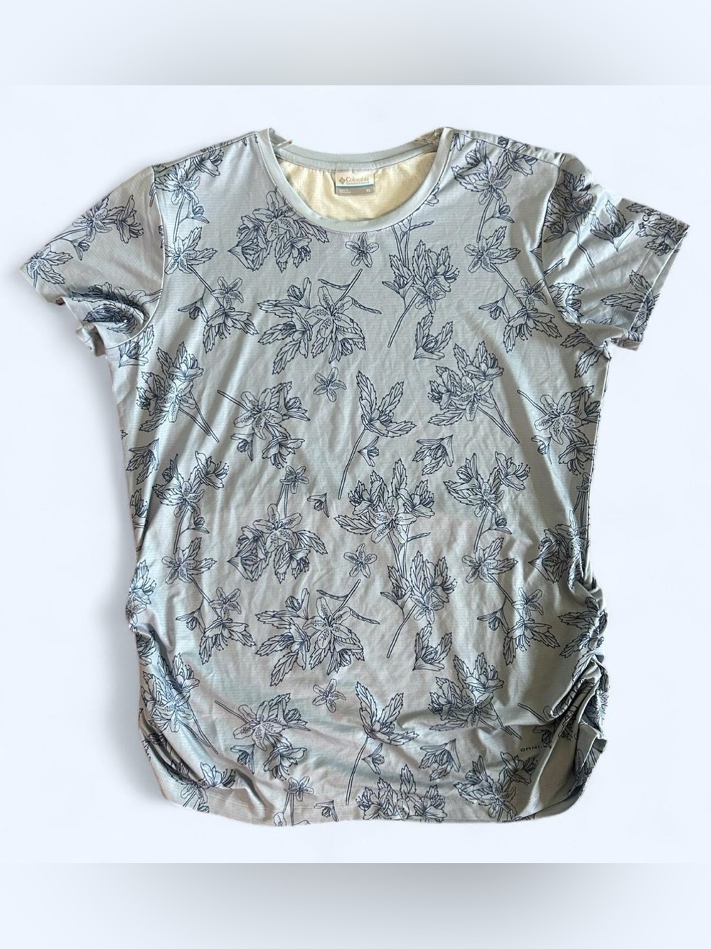 Columbia Short Sleeve Floral Tee in Light Blue